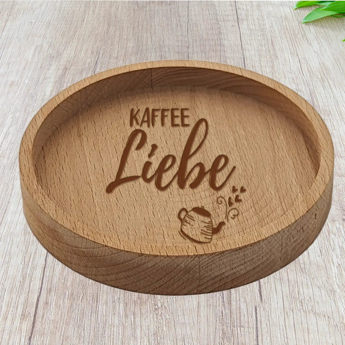 "Kaffee Liebe" - Holzuntersetzer für echte Kaffeeliebhaber Buche - #HansArbeit