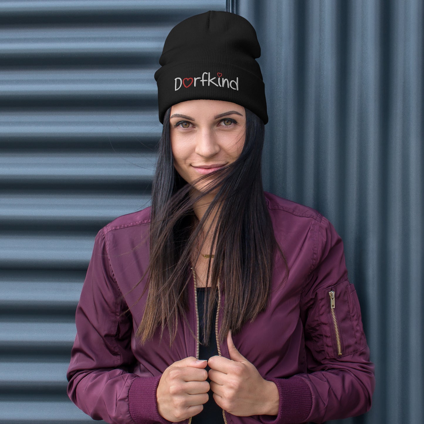 Bestickte "Dorfkind" Beanie