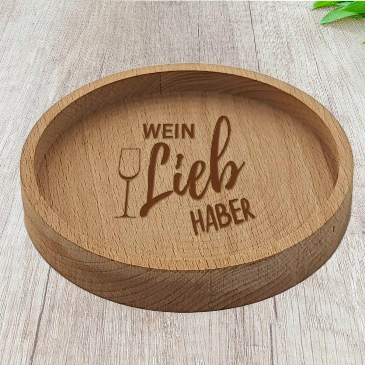 "Weinliebhaber" - Humorvoller Holzuntersetzer für wahre Genießer Buche - #HansArbeit