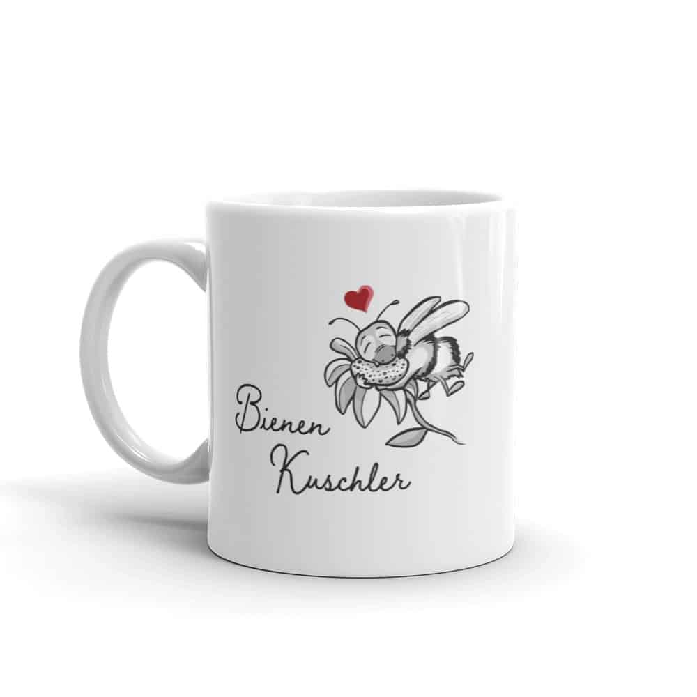 Bedruckte Tasse für “Bienenkuschler”, sw